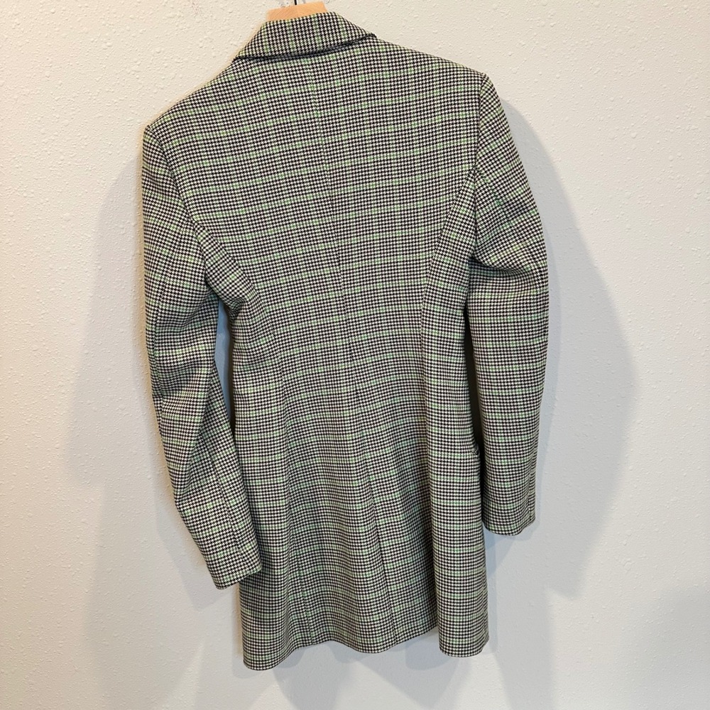 Zara Houndstooth Blazer Dress‎ Women Size S Green Plaid Officecore Dark Academia - Picture 13 of 16